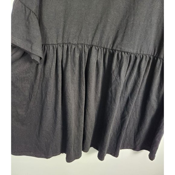 ASOS Women's Sz. 2 Mini Black Ruffle Short Sleeve Over Sized Dress NWT - Picture 4 of 6